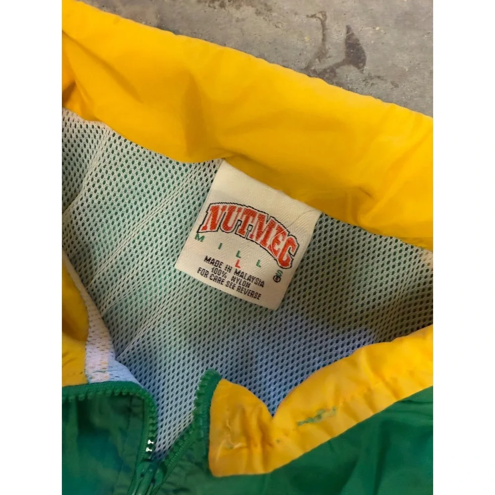 Vintage Nutmeg Mills Boston Celtics NBA Windbreaker Jacket Green Yellow Mens L